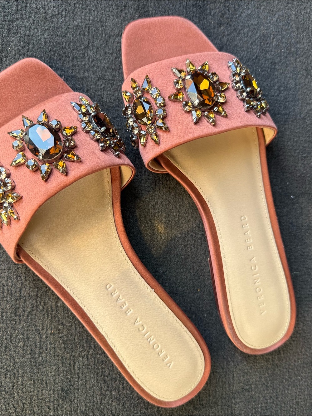 Veronica Beard Jeweled Slide Sandals